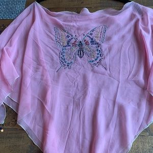 Sheer Pink flowing butterfly